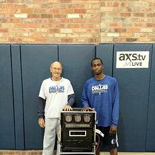 Dallas Mavericks Coach Gary Boren and Rodrigue Beaubois